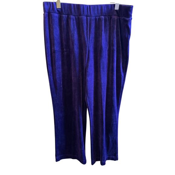 Jones New York Pull On Velour Pants Purple Plus Size 1X - Picture 1 of 5